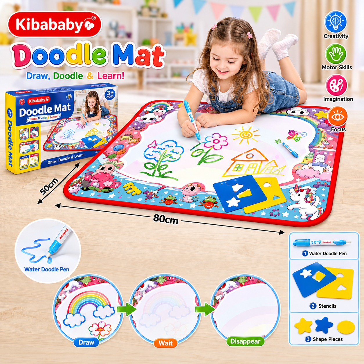 Kibababy Doodle Mat for Kids