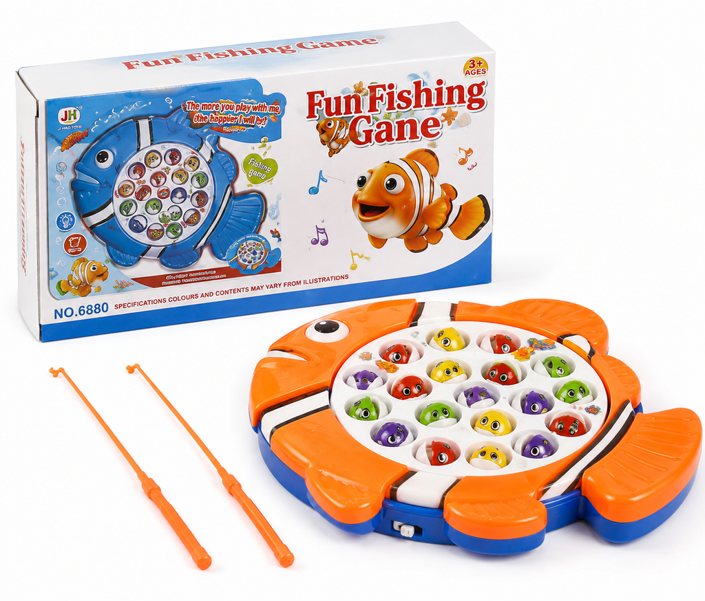 Deluxe Electronic Musical Fun Fishing Game Toy with 24 Magnetic Fish & 2 Rods