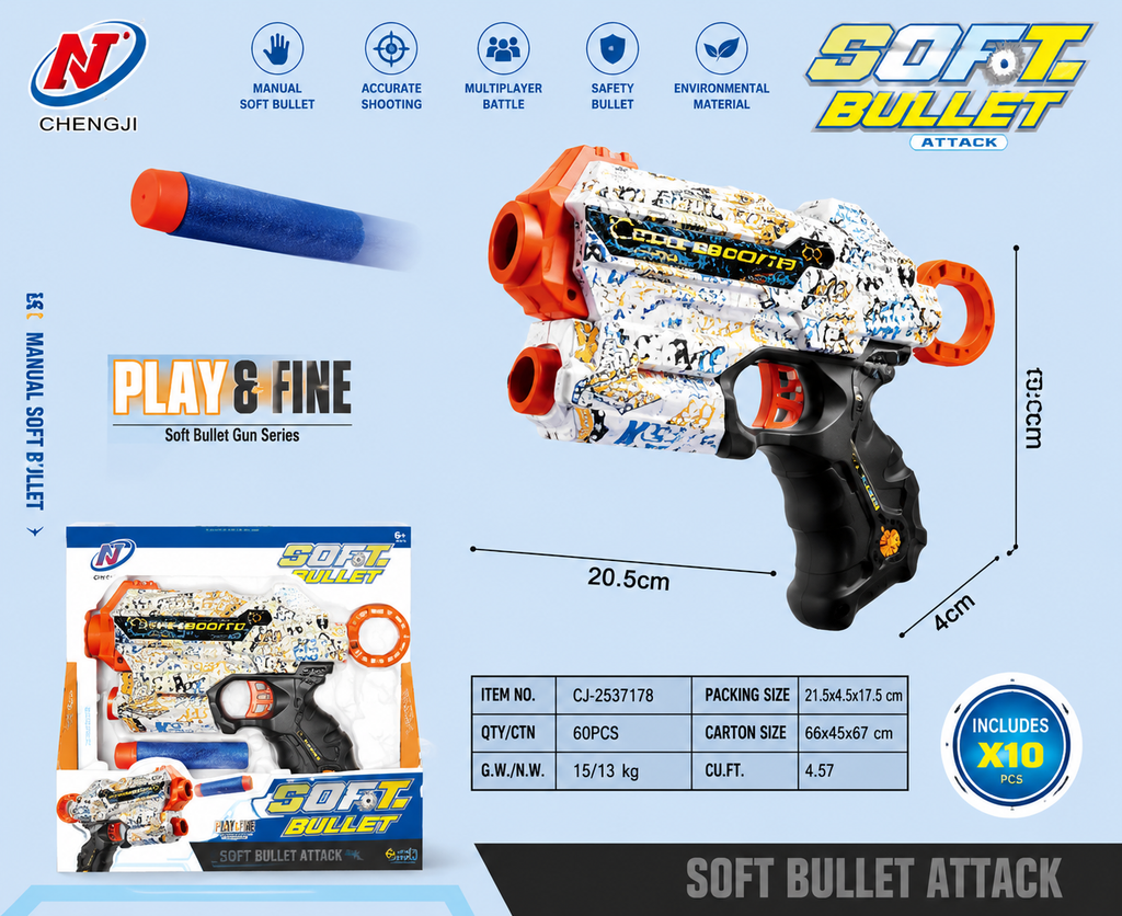Soft Bullet Attack Toy Blaster Gun Set