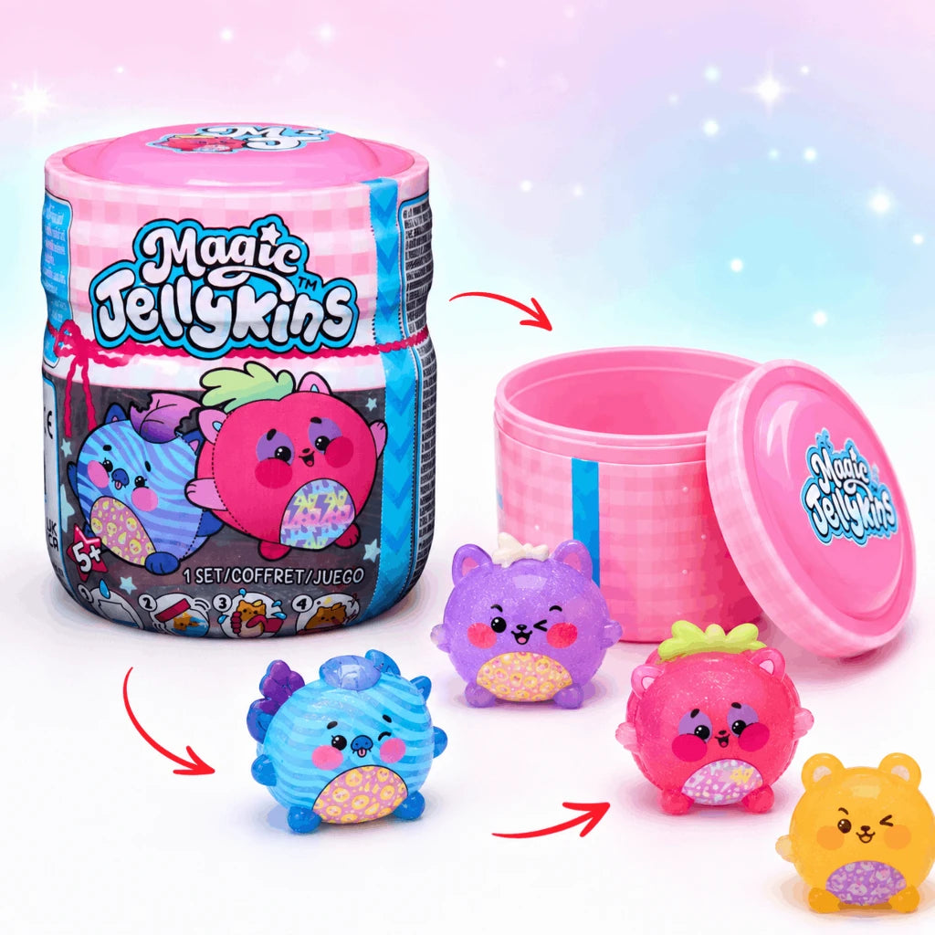 Magic Jellykins Surprise Toy Jar – Collectible Squishy Animal Figure with Water Reveal Fun for Kids Age 5+