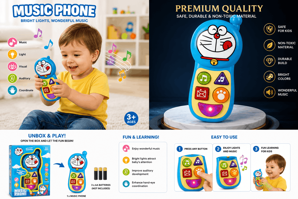 Music Phone Toy - Educational Musical Mobile Phone for Toddlers