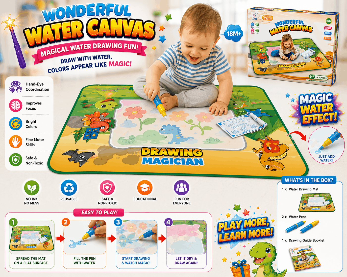 Magic Water Drawing Mat for Kids
