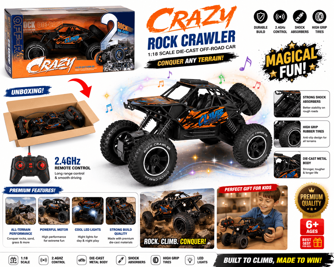 Crazy Rock Crawler RC Off-Road Car