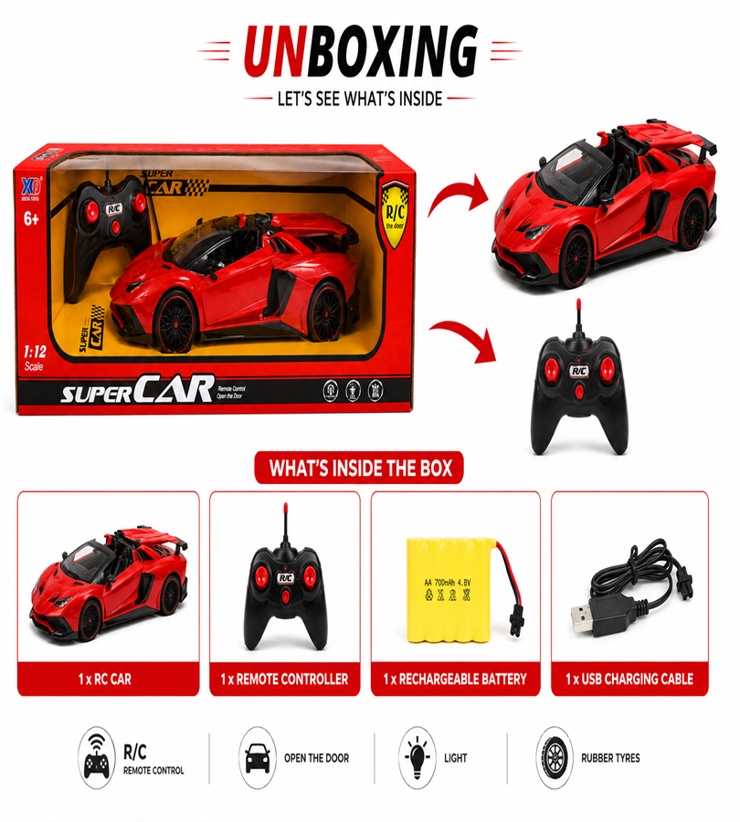 RC Super Sports Car Toy for Kids – Remote Control Racing Car