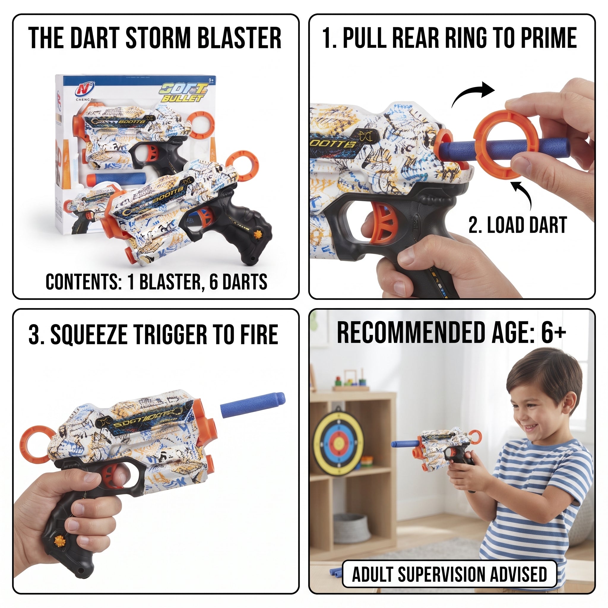 Soft Bullet Attack Toy Blaster Gun Set