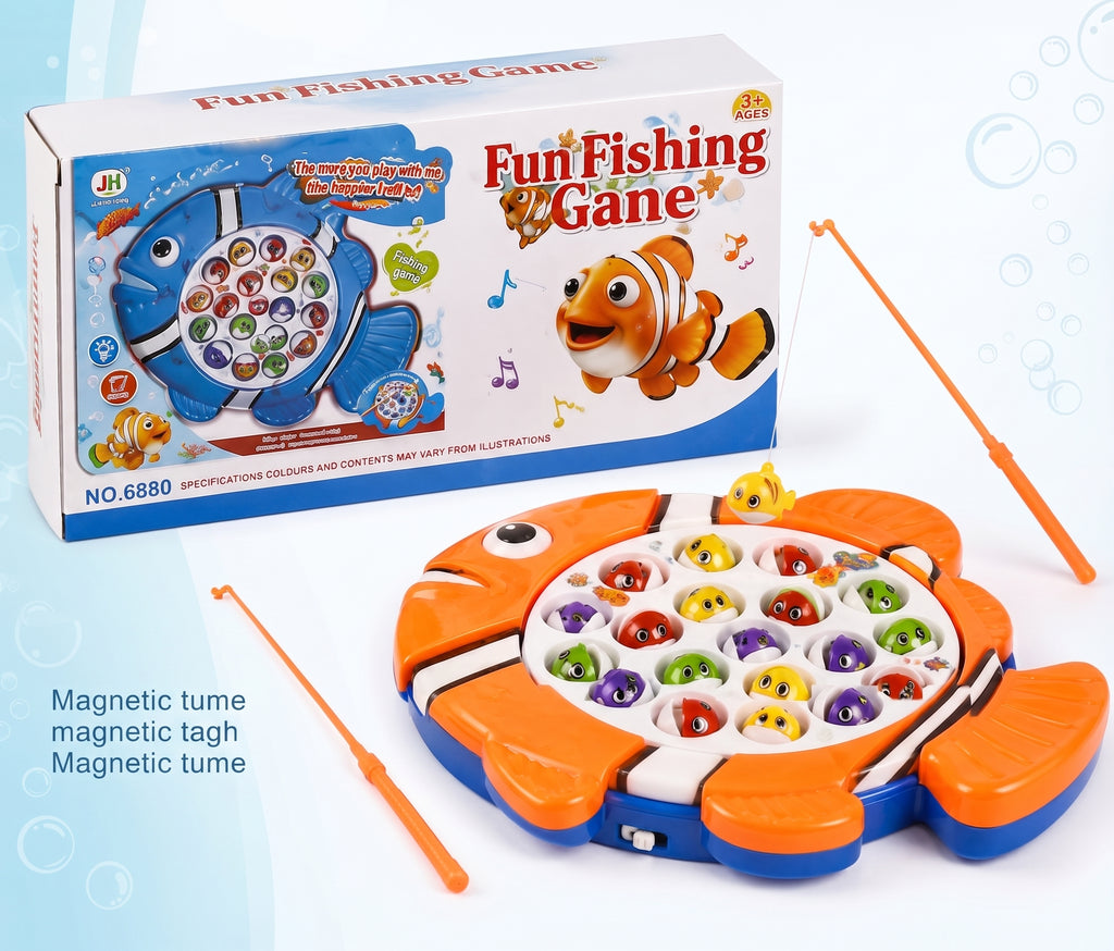 Deluxe Electronic Musical Fun Fishing Game Toy with 24 Magnetic Fish & 2 Rods