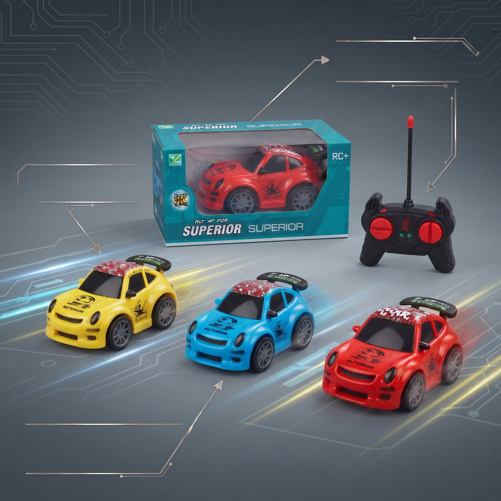 Superior Racing 3.0 Remote Control Toy Car Set – Multi-Color High-Speed RC Cars with Box & Controller