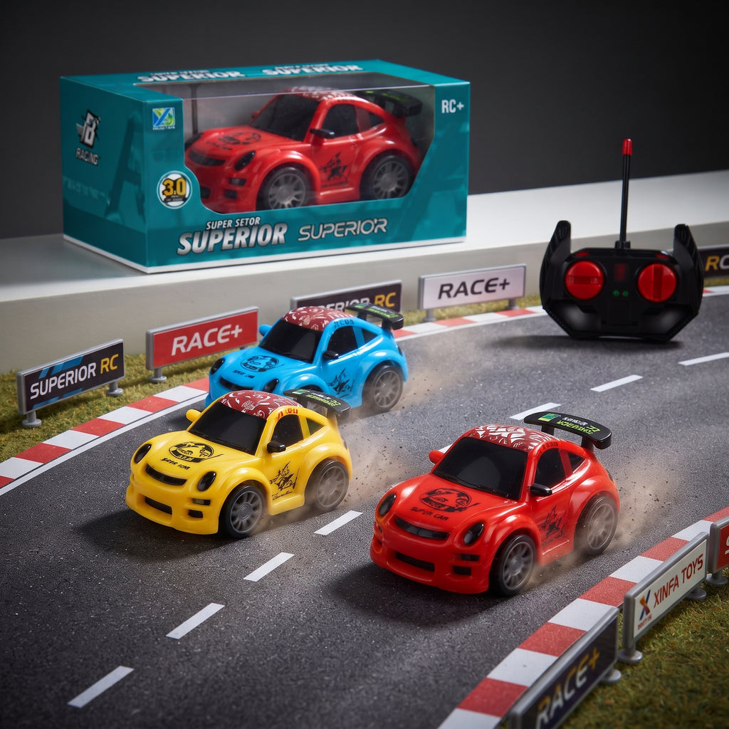 Superior Racing 3.0 Remote Control Toy Car Set – Multi-Color High-Speed RC Cars with Box & Controller