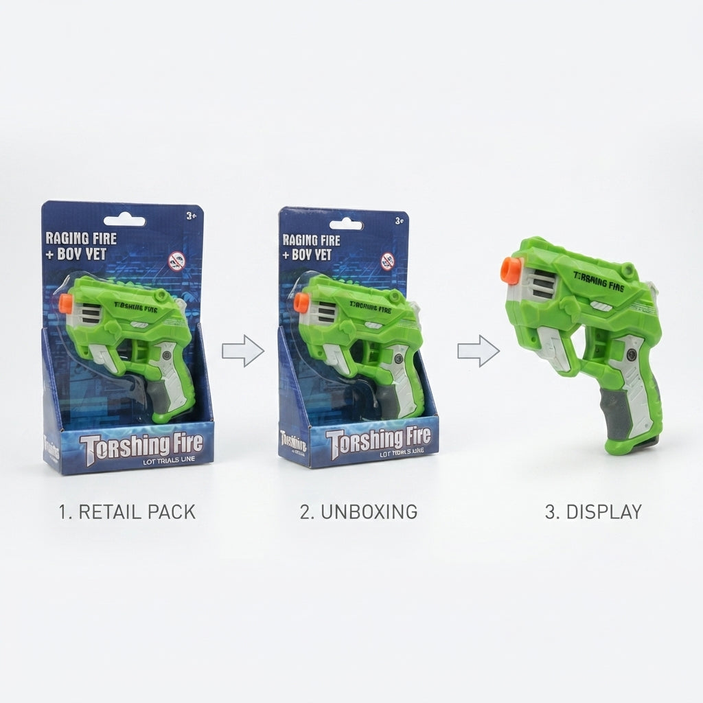 Raging Fire Toy Blaster – Safe Foam Dart Shooter Playset with Colorful Design