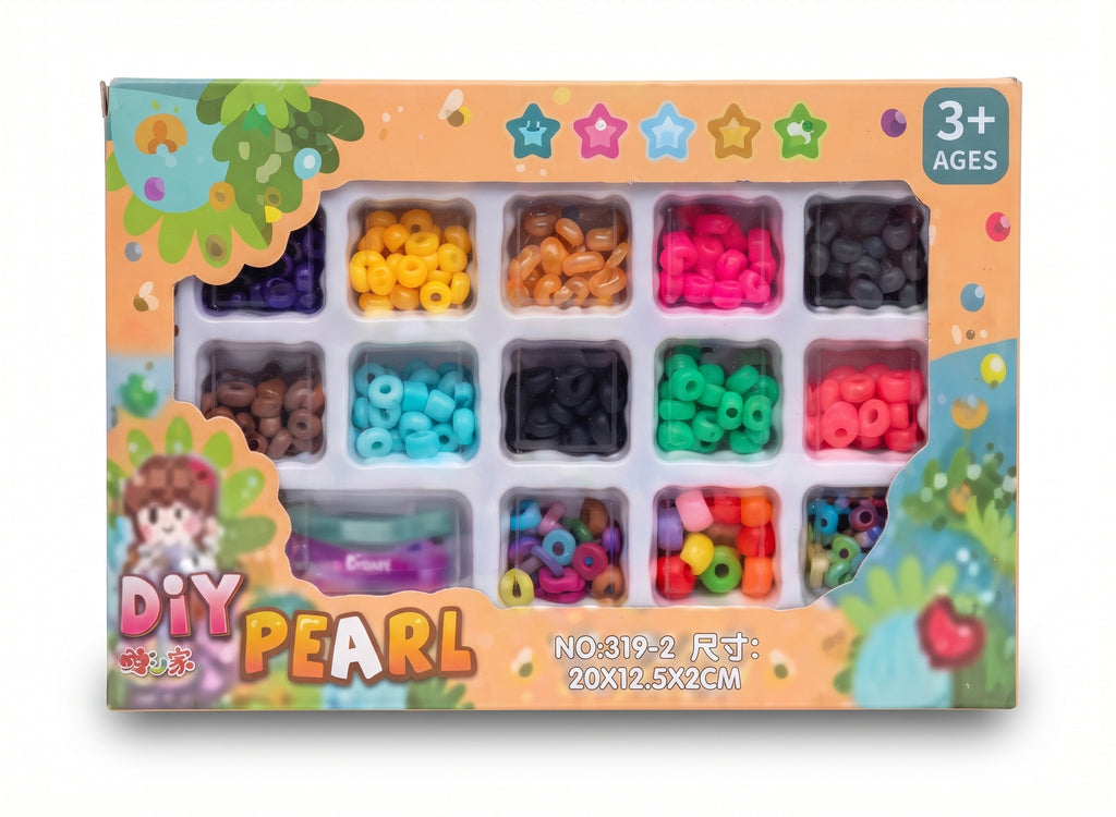 DIY Pearl & Bead Sensory Play Kit for Kids 3+ | Colorful Fine Motor Skills Arts & Crafts Toy Set