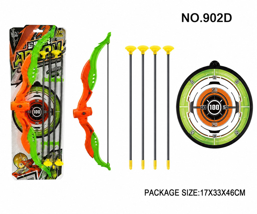 Super Archery Bow and Arrow Set for Kids – Safe Toy Target Play with 4 Suction Cup Arrows & Target Board (Age 3+)