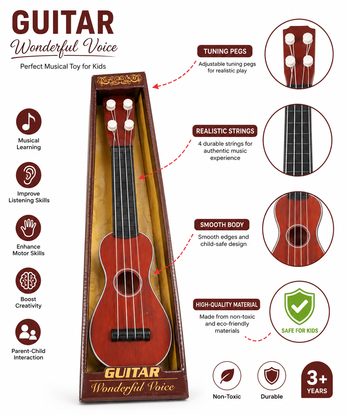 Guitar Wonderful Voice Kids Acoustic Toy Guitar